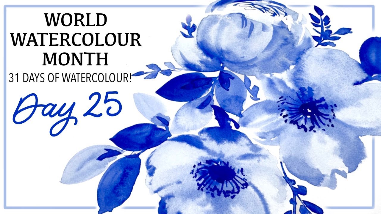 Monochrome Florals - Day 25 (31 Days Of Watercolour Practice)