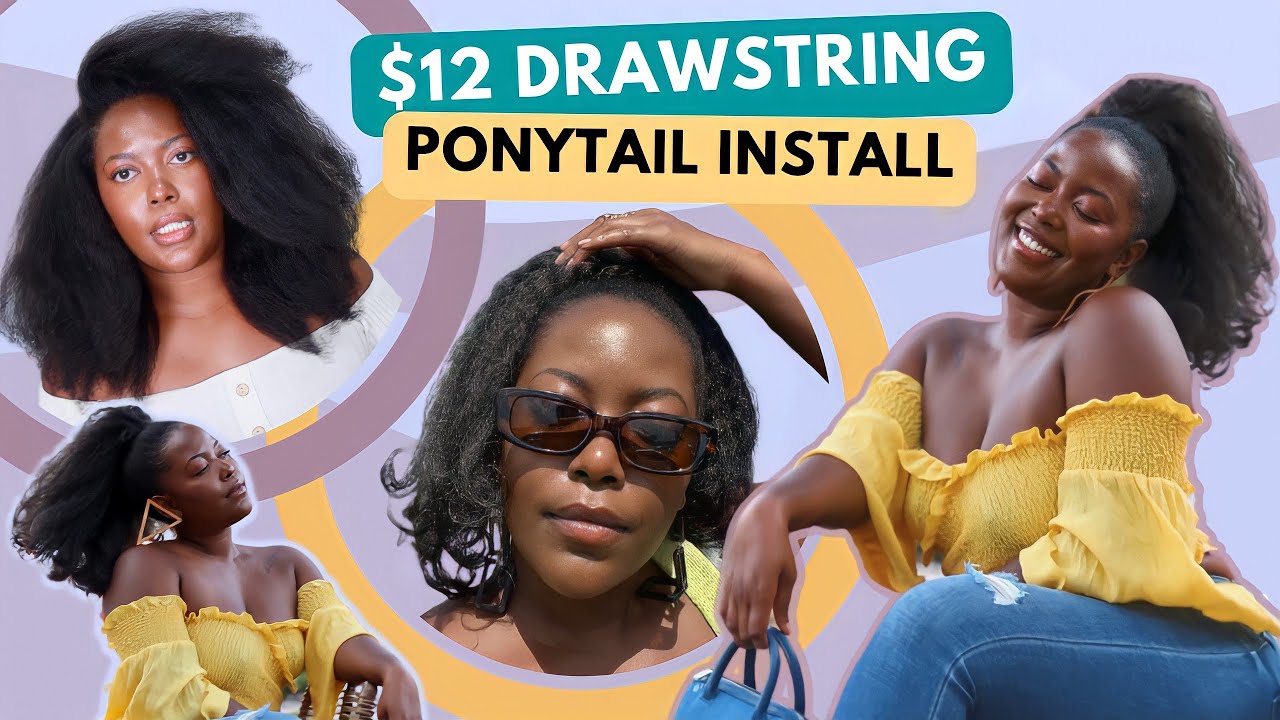 EASY DRAWSTRING PONYTAIL FOR NATURAL HAIR | Affordable Synthetic Ponytail | KandidKinks