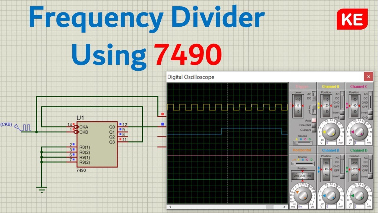 تقسيم التردد باستخدام 7490 | Frequency Divider using 7490