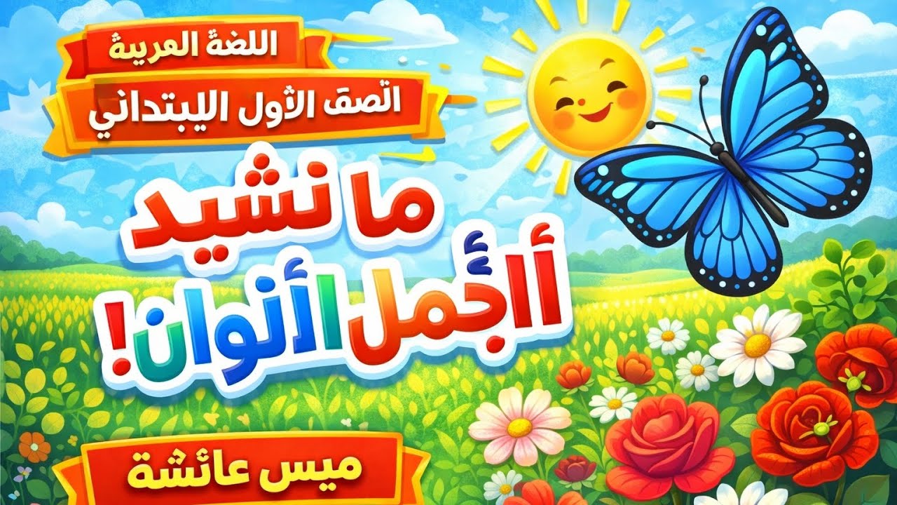 شرح نشيد ما أجمل الألوان! للصف الأول الابتدائي الترم الثاني لغة عربية ٢٠٢٦