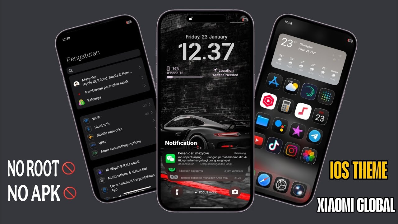 IOS STYLE THEME NO ROOT🚫 NO APK 🚫FULL IOS SETUP