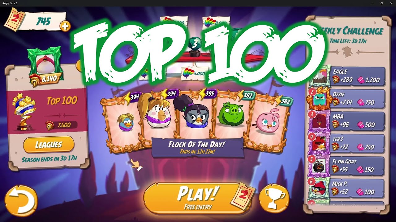 Angry Birds 2 PC - The Arena Top 100 Player