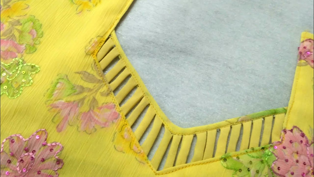 Neck design cutting and stitching easy method | Dress or blouse neck design |👌 👌