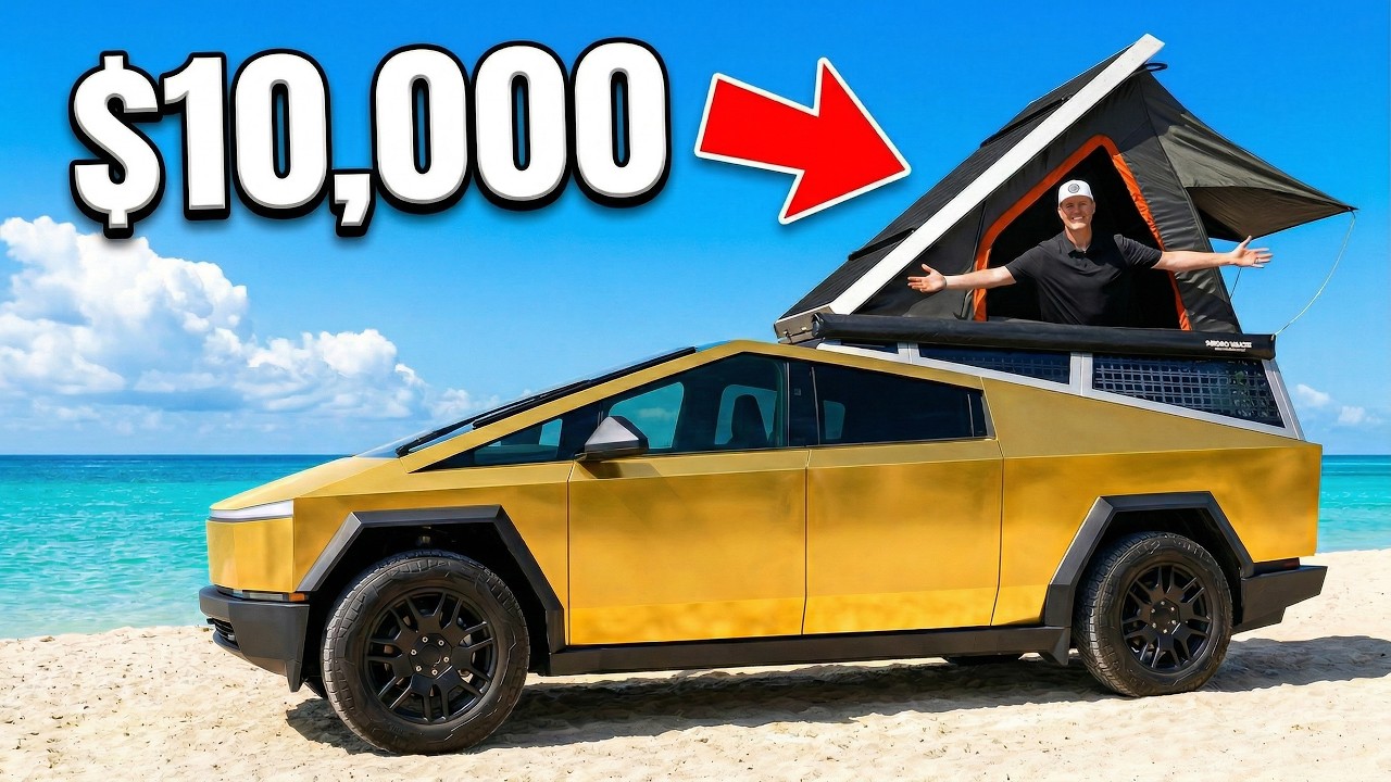 $100 VS $10,000 Cybertruck Camping!