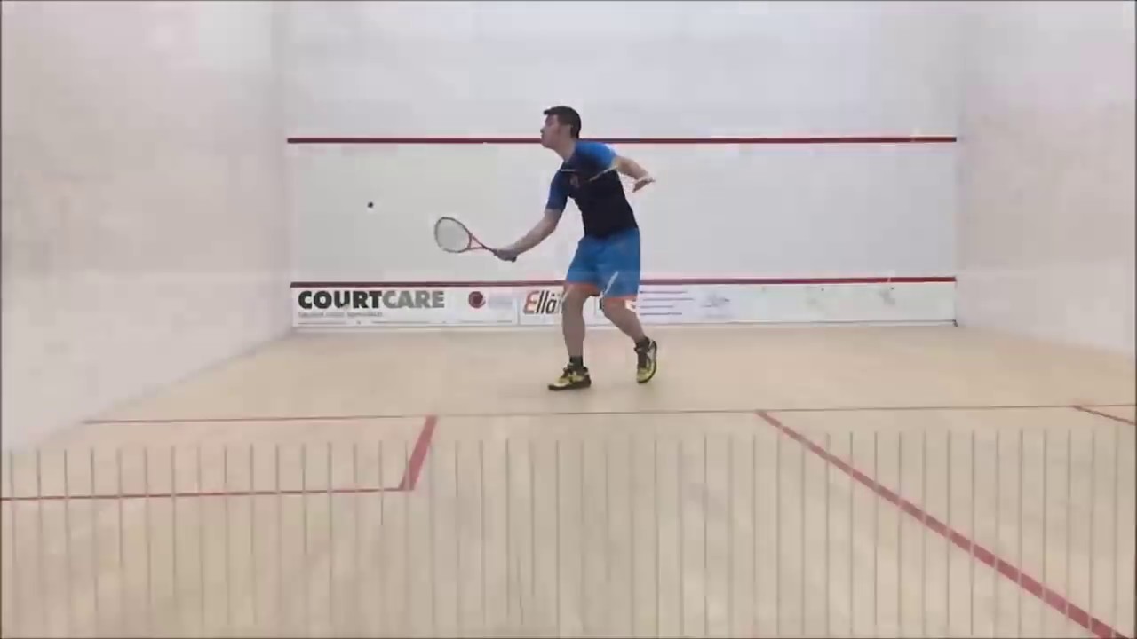 Squash Tutorial  - Slow Motion Backhand Volley Drop