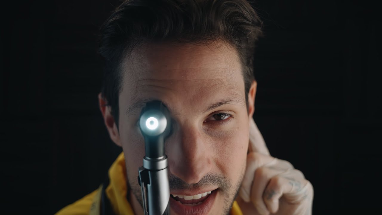 ASMR *EXAMINING YOUR SOUND* Light Triggers, Face Touching | Medical Exam Roleplay