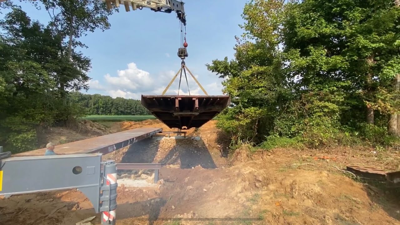 Building a Bridge from an Old Box Car Frame