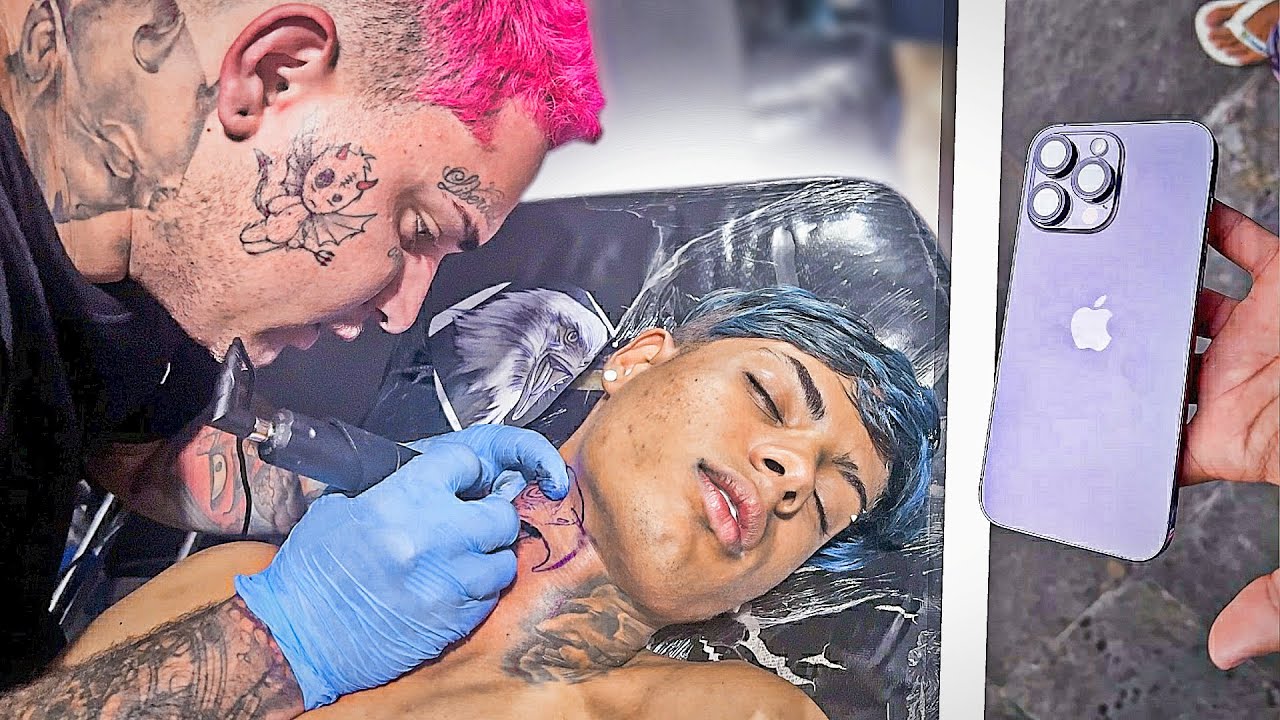 FECHEI O PESCOÇO DE TATUAGEM * comprei um iPhone de 15 mil *