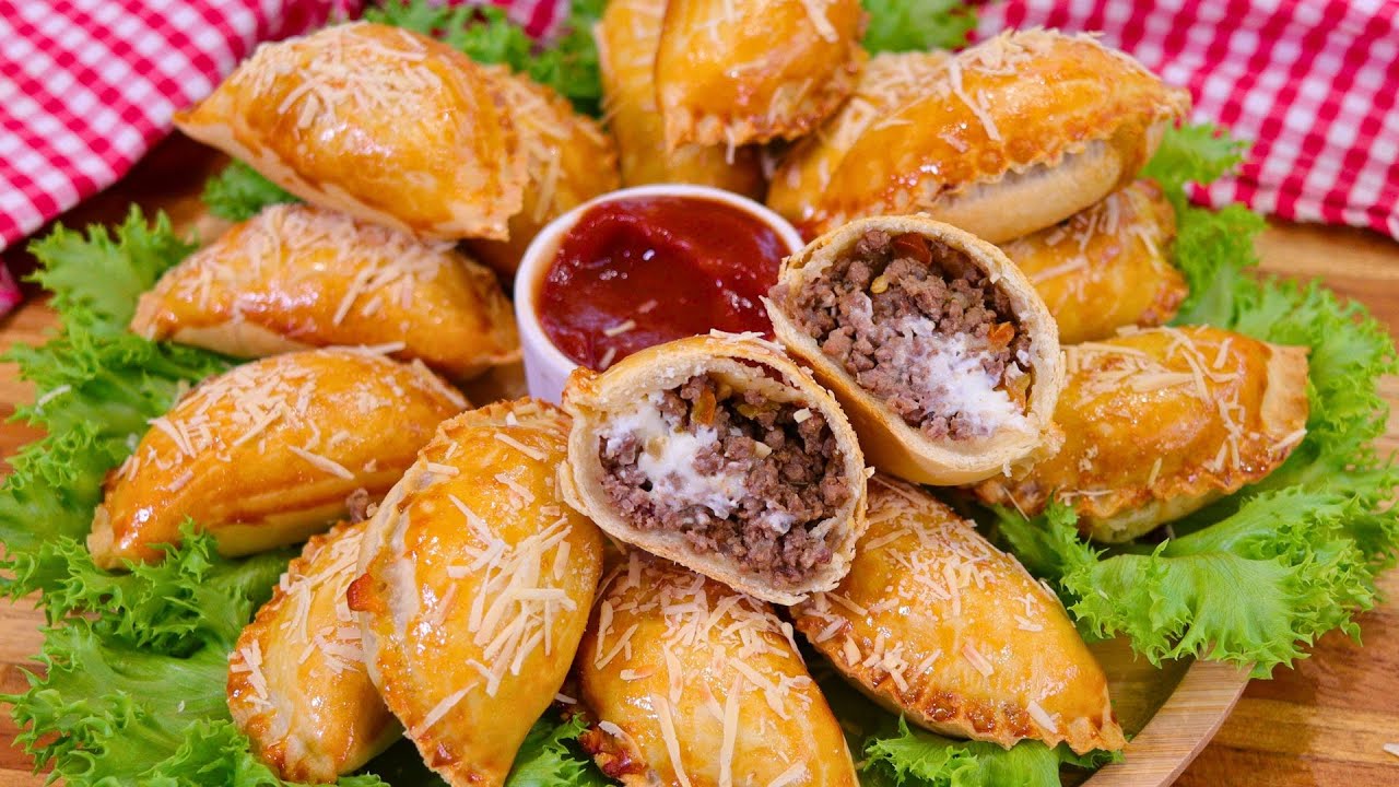 SEM FRITURA E SUPER SEQUINHO! | MASSA ECONÔMICA DE 3 INGREDIENTES | PASTEL ASSADO DE CARNE FÁCIL
