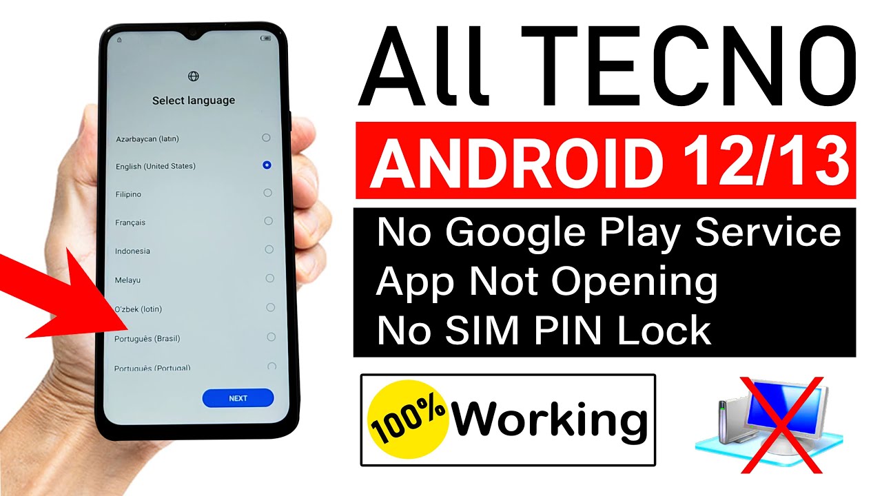 All TECNO ANDROID 12/13  FRP UNLOCK (Apps Not Opening/No Talkback) | 2023 Latest Update - without pc
