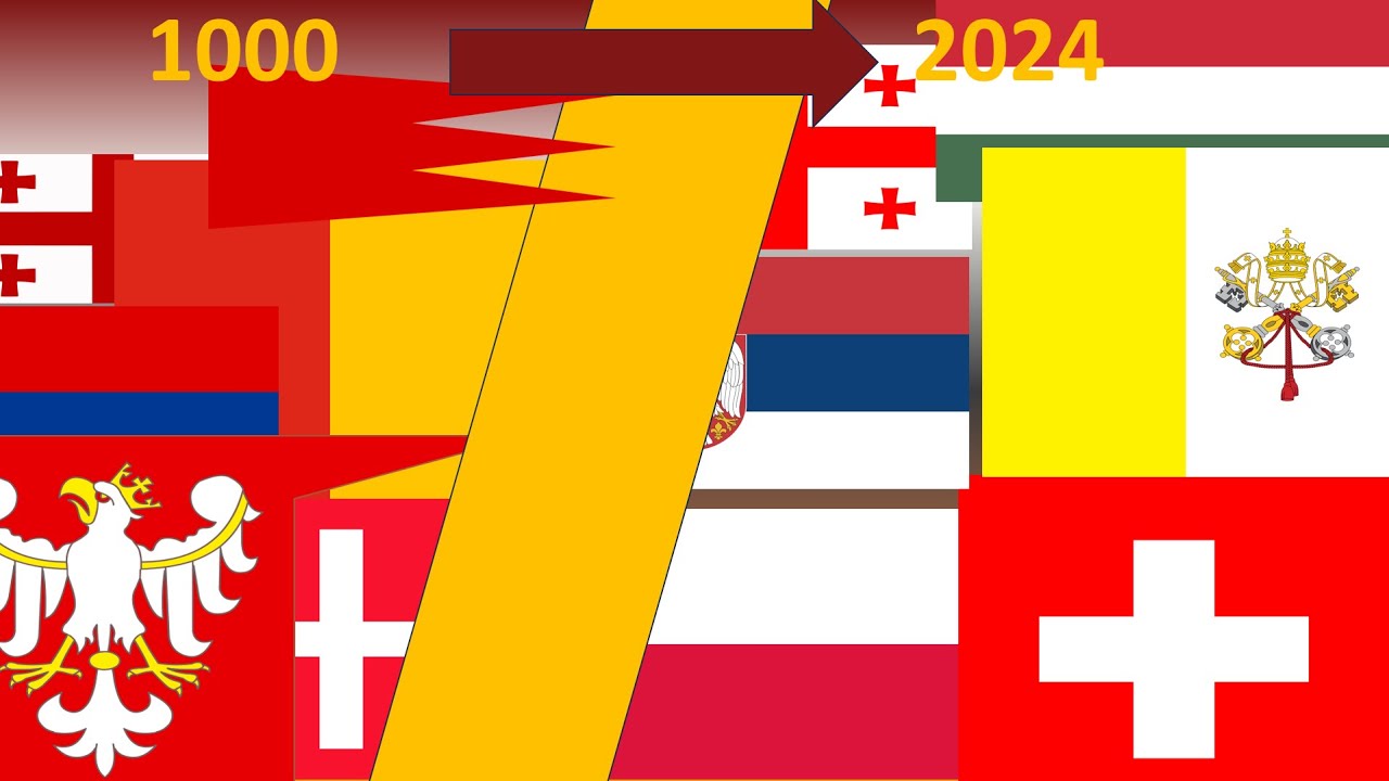 Evolution of ALL EUROPEAN Flags throughout History (190BC-2024)