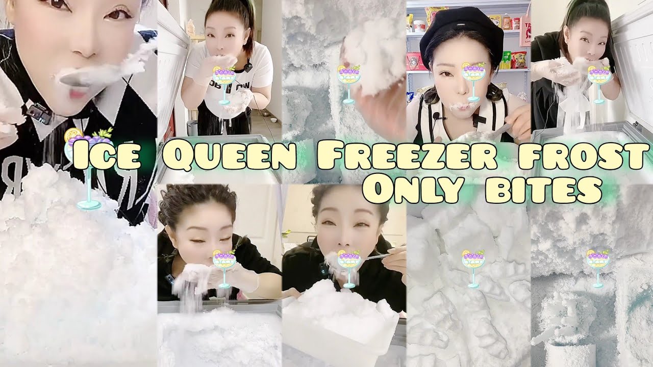 BEST💯✨SQUEAKY FREEZER FROST ✨👑 BITES ONLY ASMR | ICE EATING MUKBANG 💦🌀