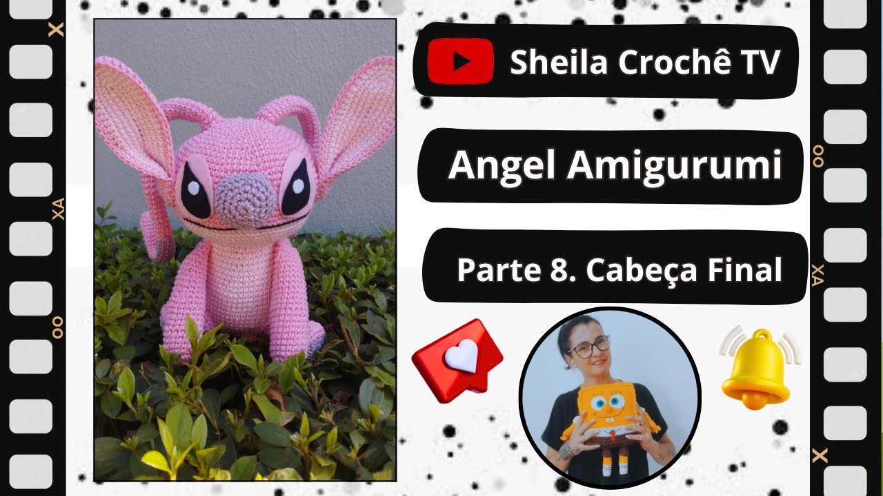Angel. Parte 8. Cabeça Final. Angel e Stich Amigurumi.