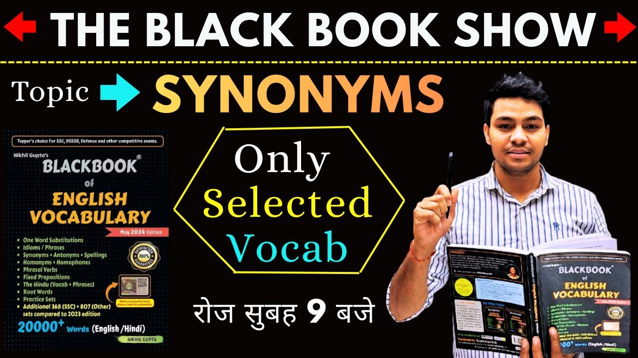 The Black Book Show || Black book of vocabulary || Synonyms Asked In SSC || By Anil Jadon