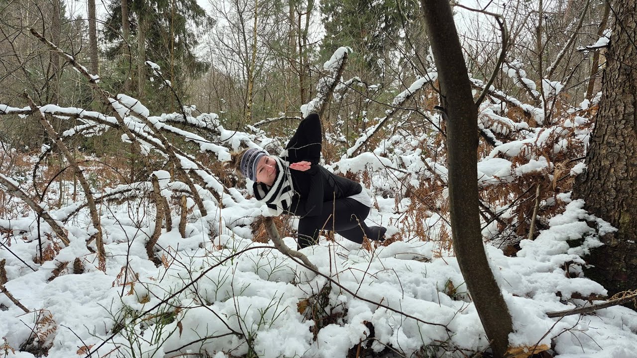 A yogi cradled in nature’s healing winter embrace