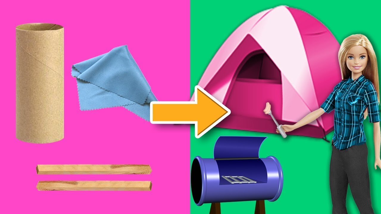 ACCESORIOS MINIATURA para un Día de CAMPAMENTO con BARBIE 🏕 Manualidades Fantásticas