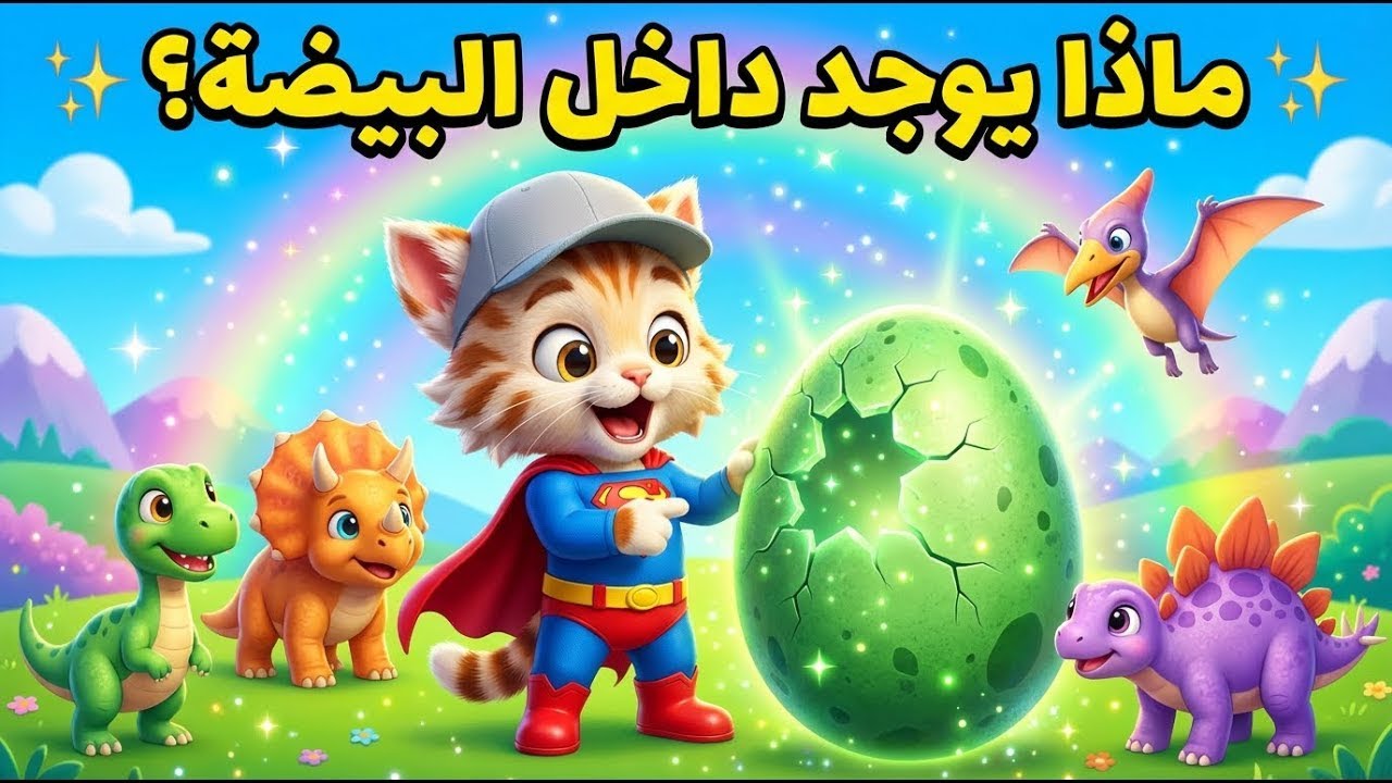 🔴 Live   مفاجأة البيضة الخضراء 🥚🦖 | ليو يكتشف ديناصورات صغار | كرتون أطفال ثلاثي الأبعاد