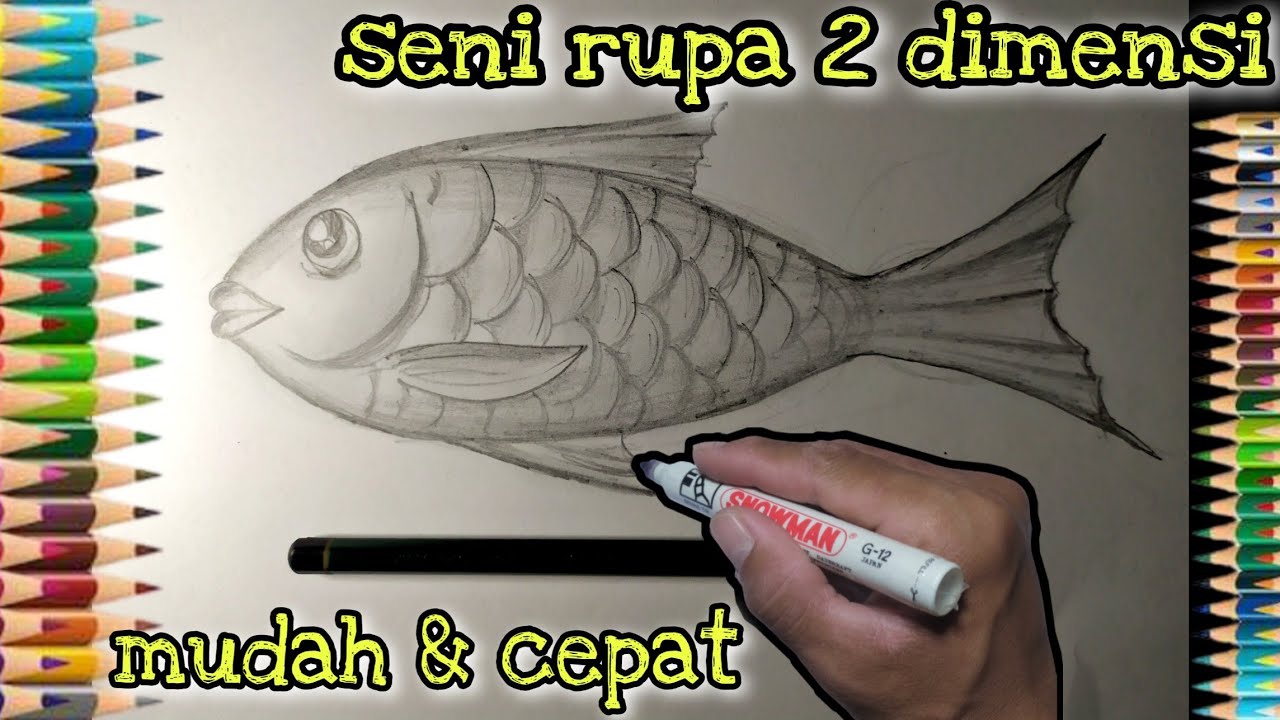 Menggambar Seni Rupa 2 Dimensi Cepat dan Mudah || gambar 2 dimensi