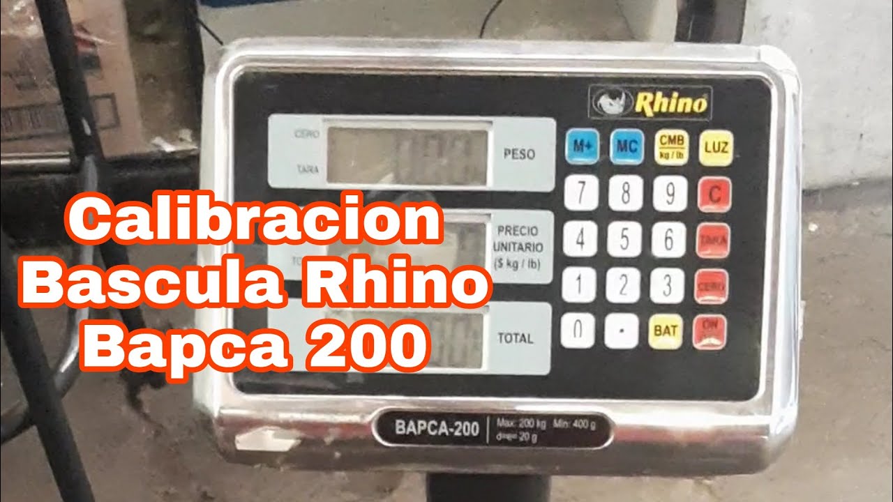 Calibraci&oacute;n bascula Rhino Bapca 200/100/500 | Modo F&aacute;cil