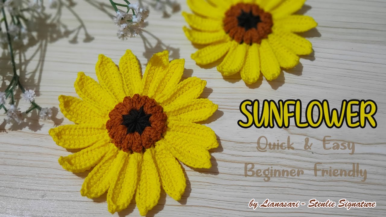 Crochet Sunflower - Bunga Rajut Matahari