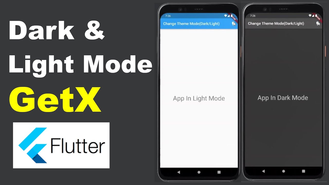 Flutter Dark and light theme mode with GetX library source code in Flutter #getx #flutter #darklight
