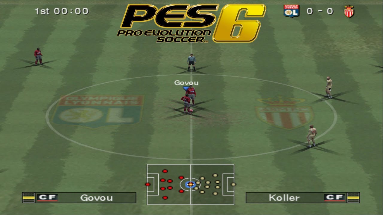 PES 6: Олимпик Лион против AS Monaco — игровой процесс Pro Evolution Soccer 6