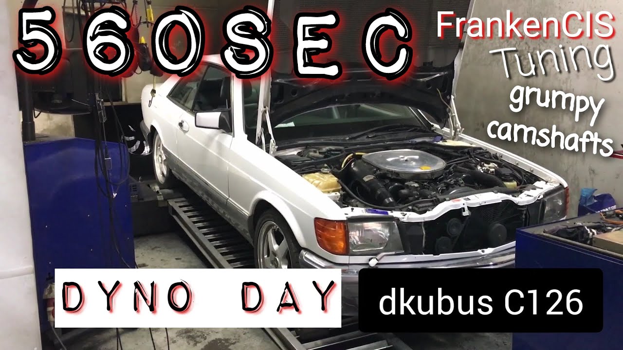 560SEC dyno tuning C126 FrankenCIS with dkubus M117 camshafts W126 Mercedes Benz Coupe