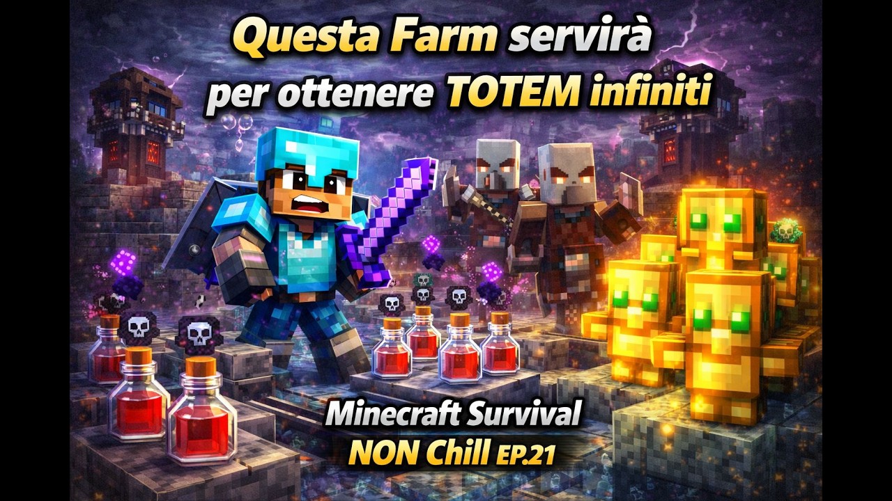 Questa Farm servirà per ottenere TOTEM infiniti | Minecraft Survival NON Chill #21
