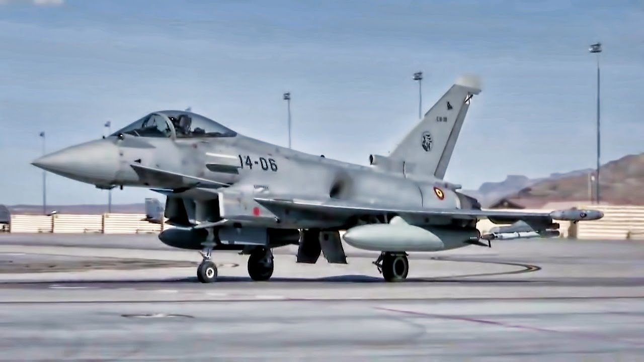 Spanish Eurofighter Typhoon Jets Takeoff At Red Flag 17-2