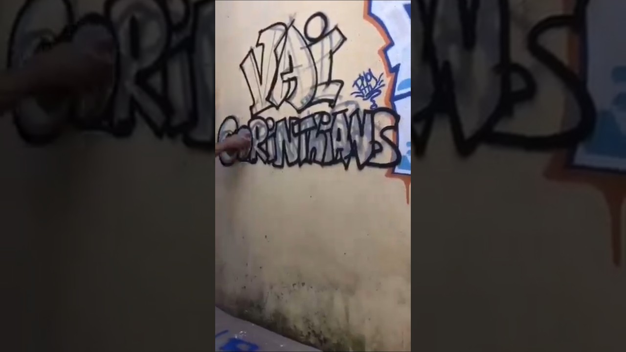 VAI CORINTHIANS!!! em Letras de Graffiti Simples🖤🤍🦅