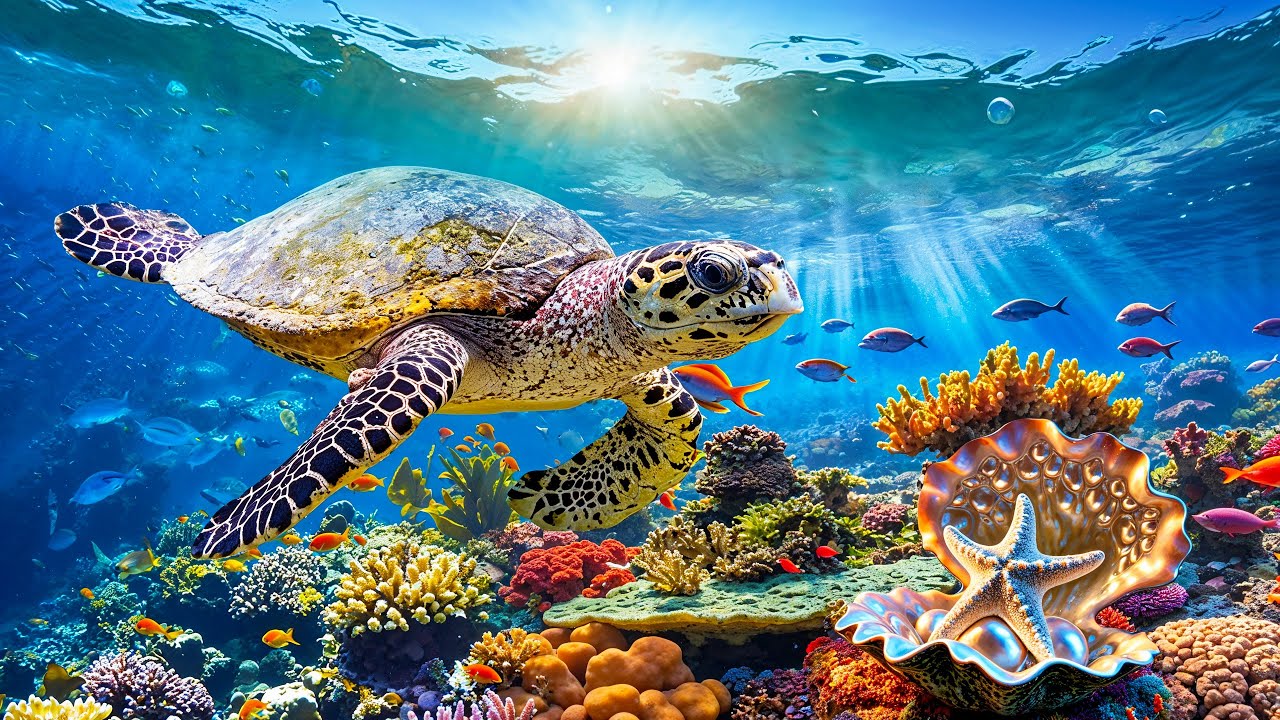 Расслабляющая музыка для снятия стресса, подводные чудеса🐬 коралловые рифы и красочная морская жизнь