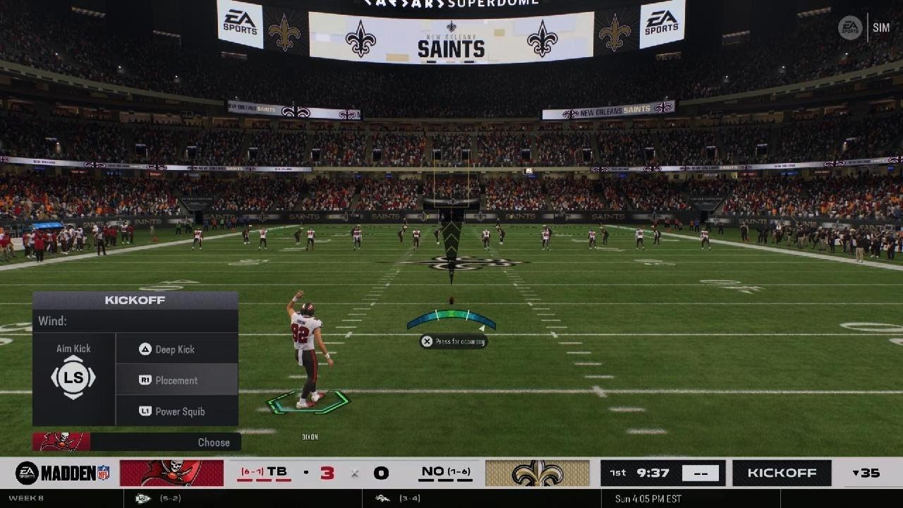 Madden NFL 26 gameplay season 3 week 8 buccaneers vs saints