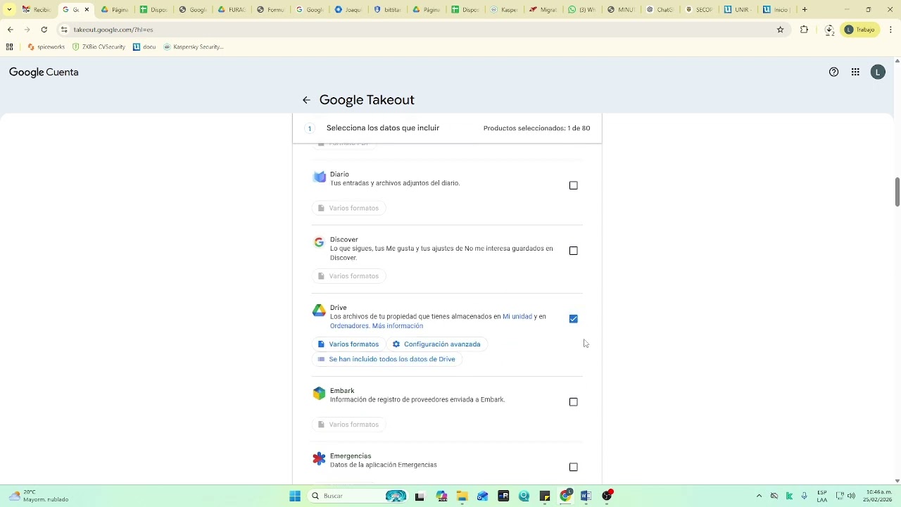 Descargar Información del Drive de google.