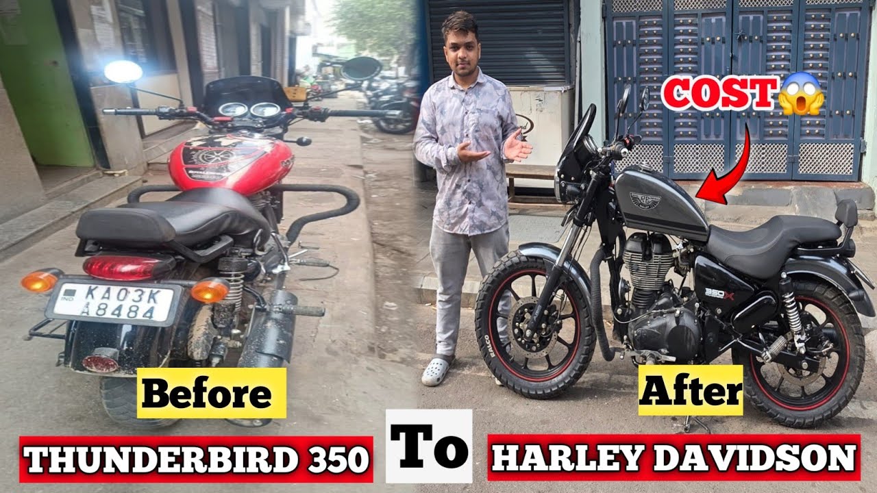 Royal Enfield Thunderbird 350x Modified To Harley Davidson🤩#shahoo #Youtube