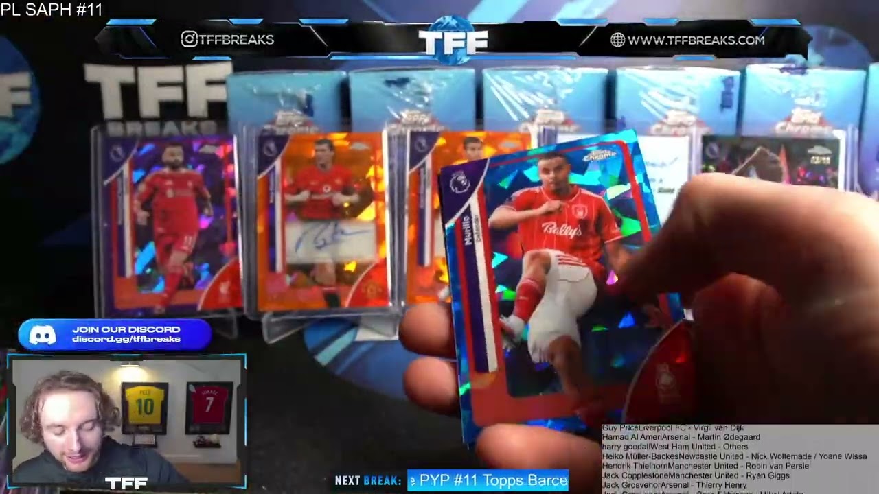 Хромированный чехол Topps Premier League с сапфировым стеклом Hobby, 10 коробок PYT/PYP #11, 2026 г.