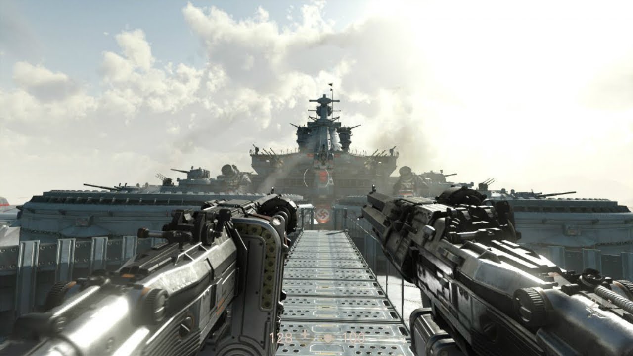 Dynamic Shootout on Nazi Flying Battleship ! In WW2 FPS Game Wolfenstein 2