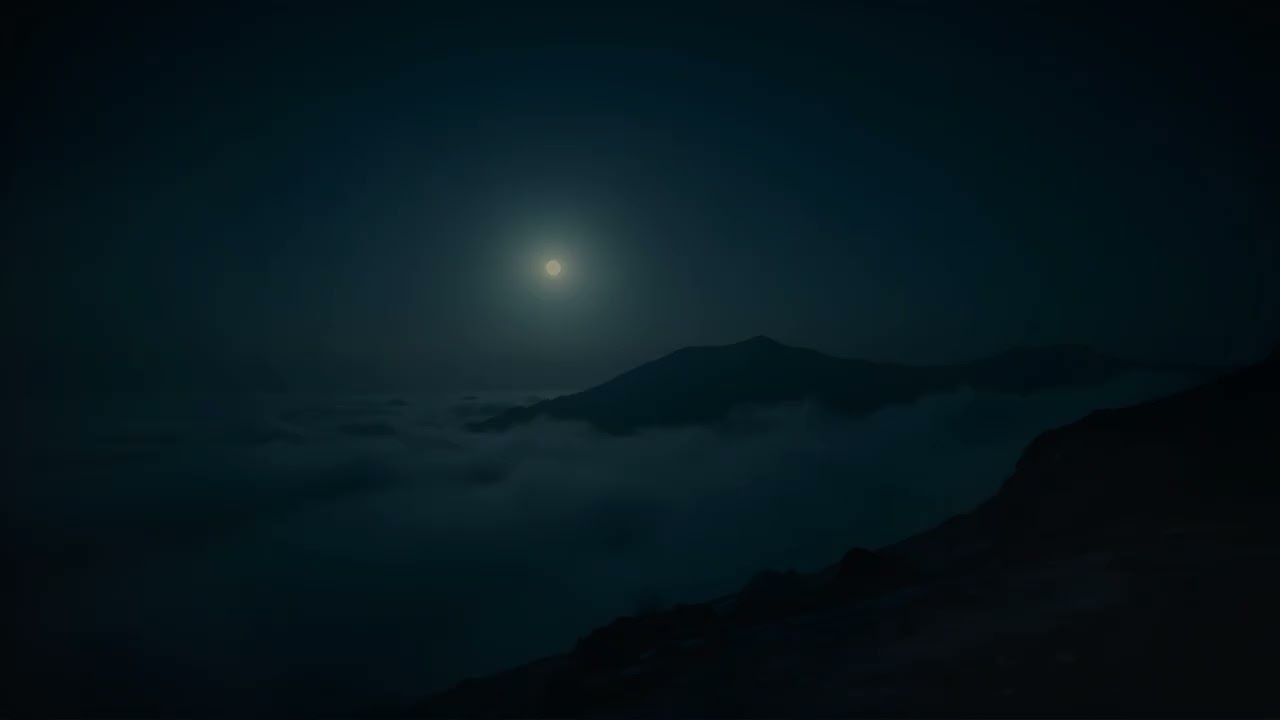 Midnight Moon Over Mountains – 3 Hour Dark Ambient | Calm Ambient Music for Deep Focus & Sleep