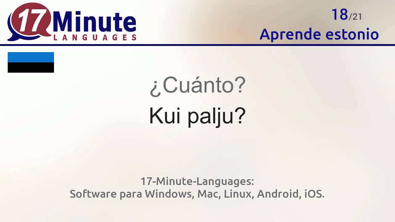 Aprende estonio de forma gratuita con nuestro nuevo formato en vídeo.
