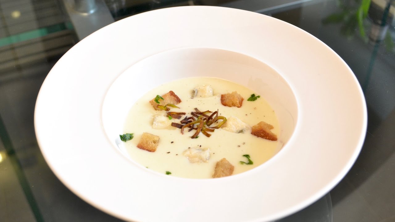 Crema di patate con gorgonzola e porro