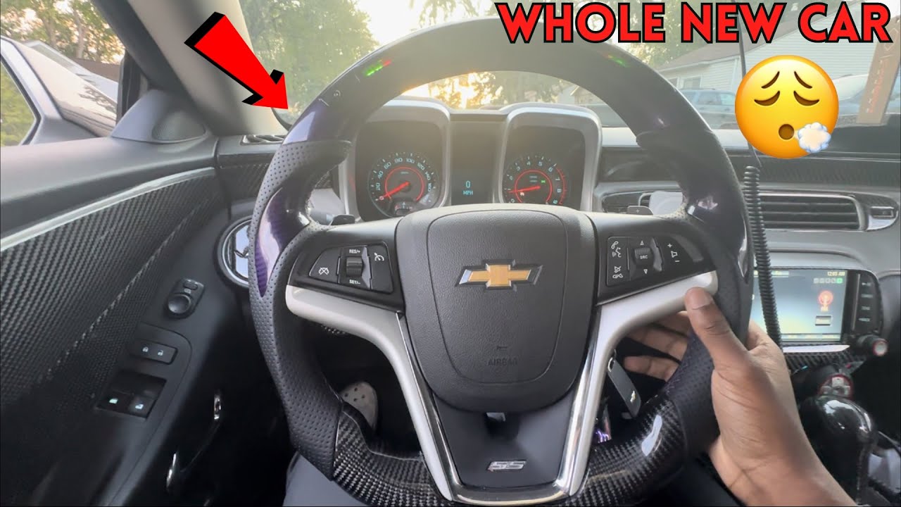 HOW TO INSTALL CARBON FIBER LED CUSTOM STEERING WHEEL| Camaro SS