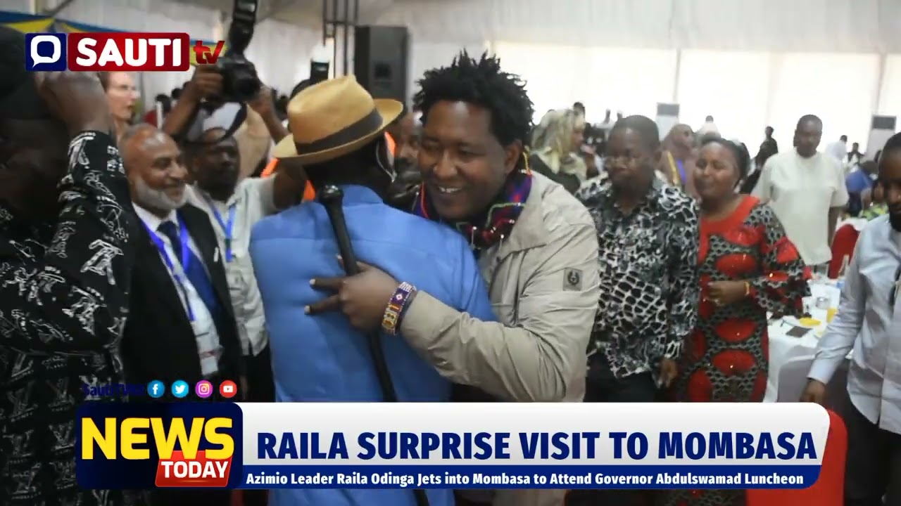 SURPRISE VISIT! RAILA ODINGA Jets into Mombasa to Attend Governor Abdulswamad ShariffNassir Luncheon