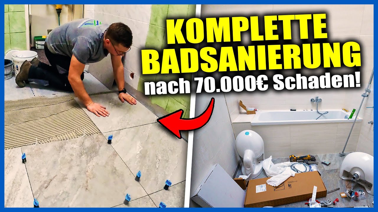 KOMPLETTE BADSANIERUNG nach 70.000€ Schaden - Grundieren, Abdichten & Fliesen! | Home Build Solution