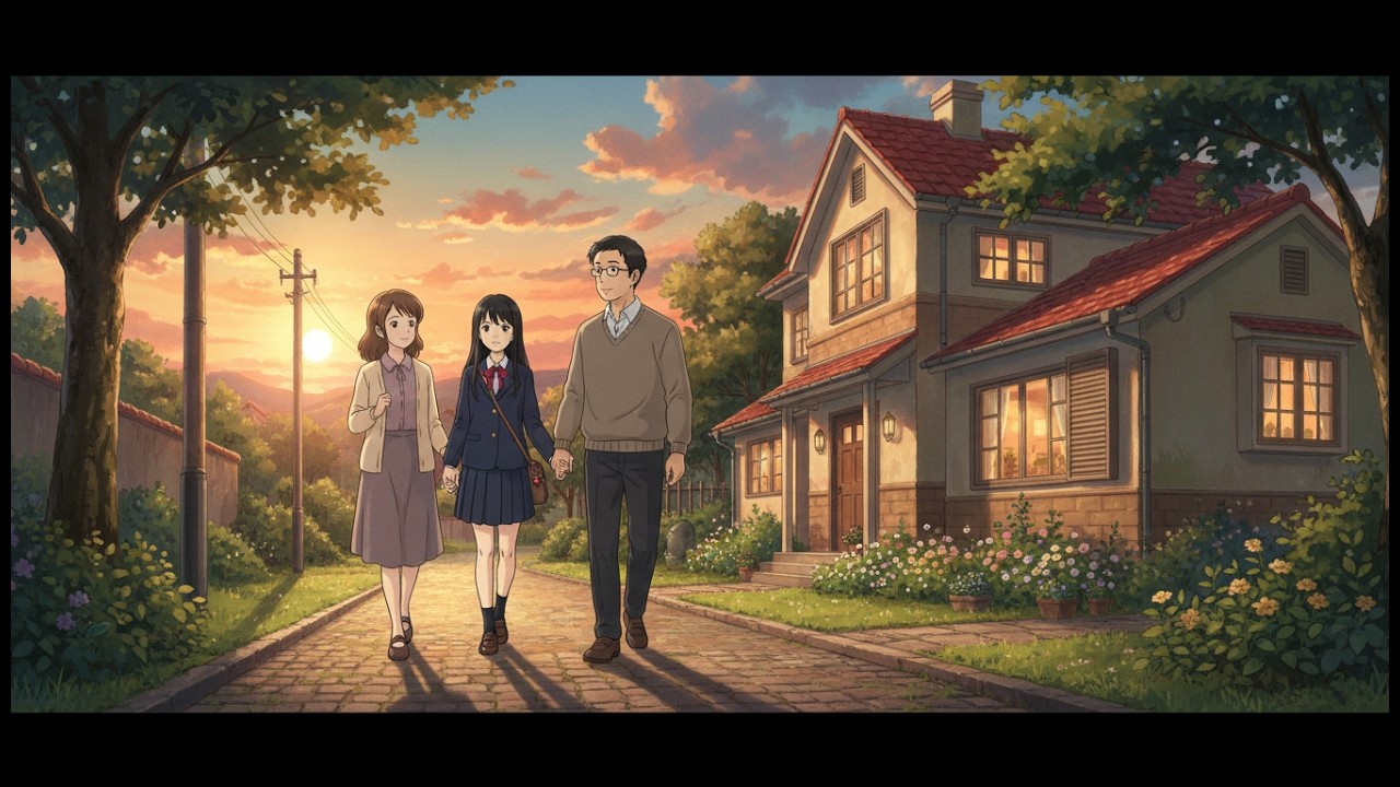 Warmth of Home: Akio's Cozy Night with Family | ASMR, Ghibli Style