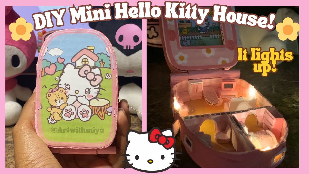 🎀DIY Miniature Hello Kitty Doll House Craft!🎀 (Painting Process) Relaxing Satisfying Video