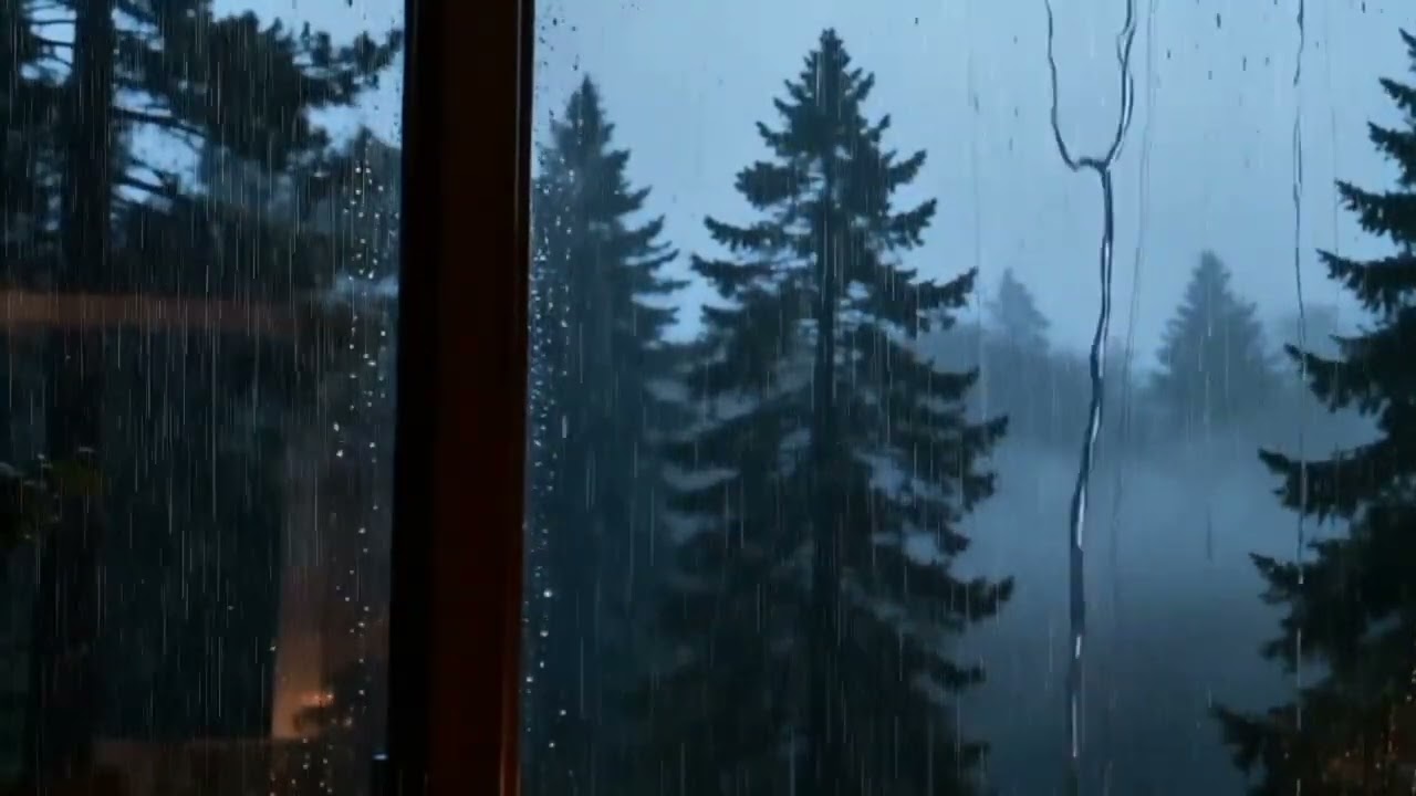 Fall Asleep Fast with Heavy Rain on Window 🌧️ 2 Hours Night Rain Sounds for Deep Sleep