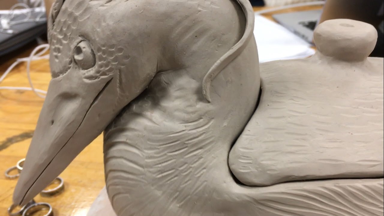 Great Blue Heron Jar- Coil Building Process