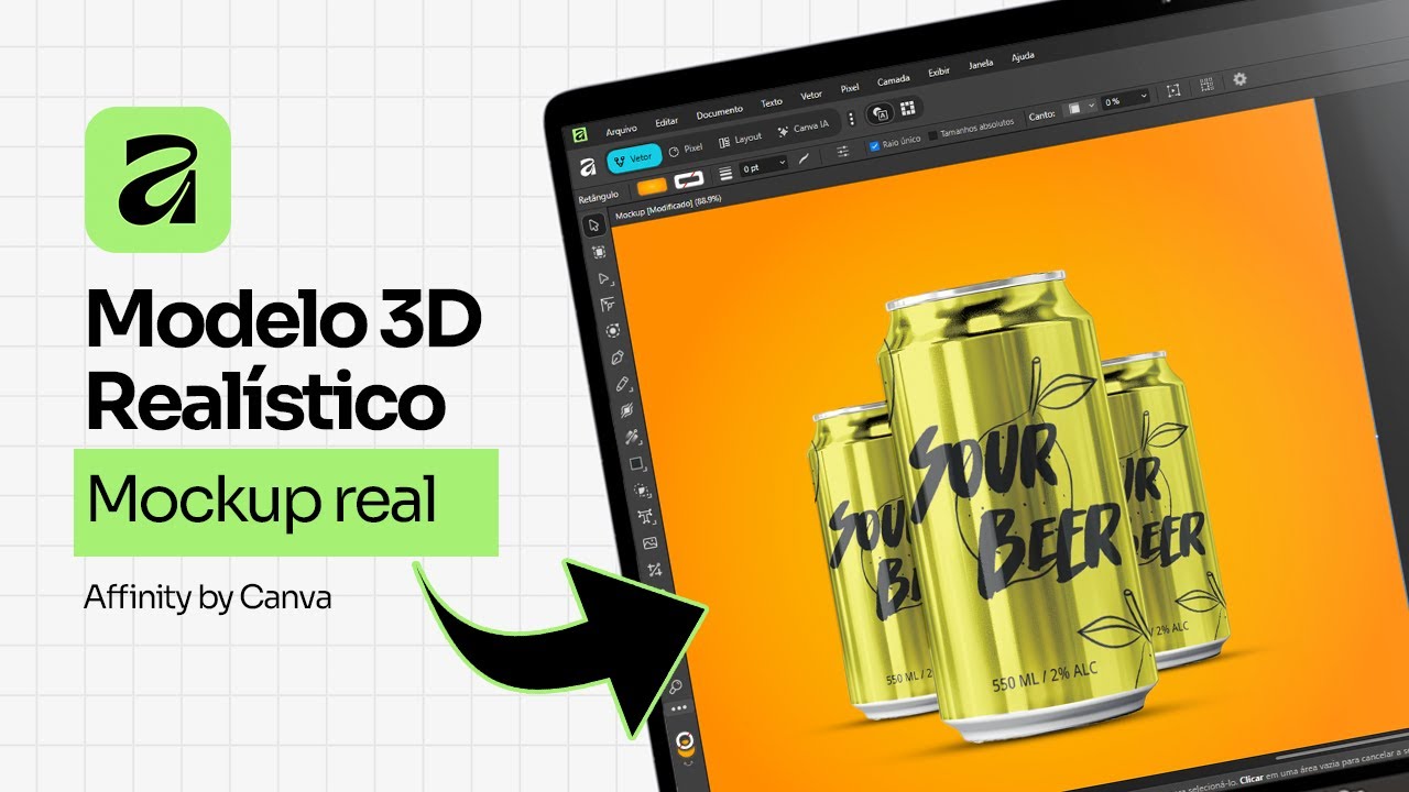 DOMINE O AFFINITY: Tutorial de Mockup de Produto para Iniciantes