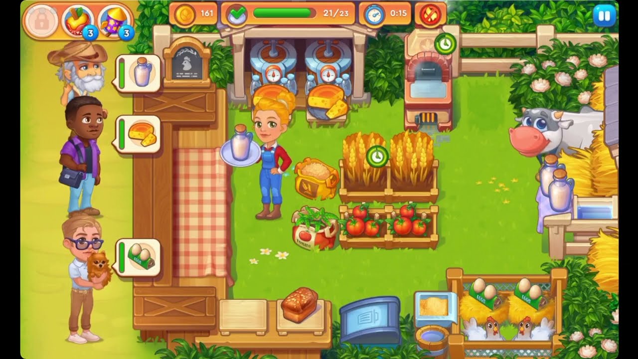 Farming Fever Cooking Games - Level 21 🍎🌻🫐 - No Boosters - FULL STORY - CaroGamesNL