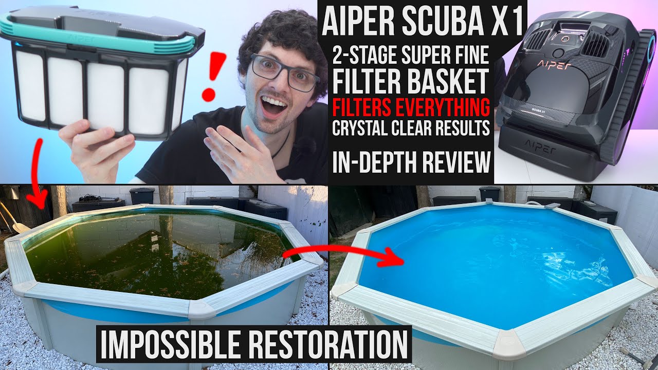2025's Best Value Pool Cleaning Robot! - Aiper Scuba X1 Review & Test (Robot Only Pool Restoration)