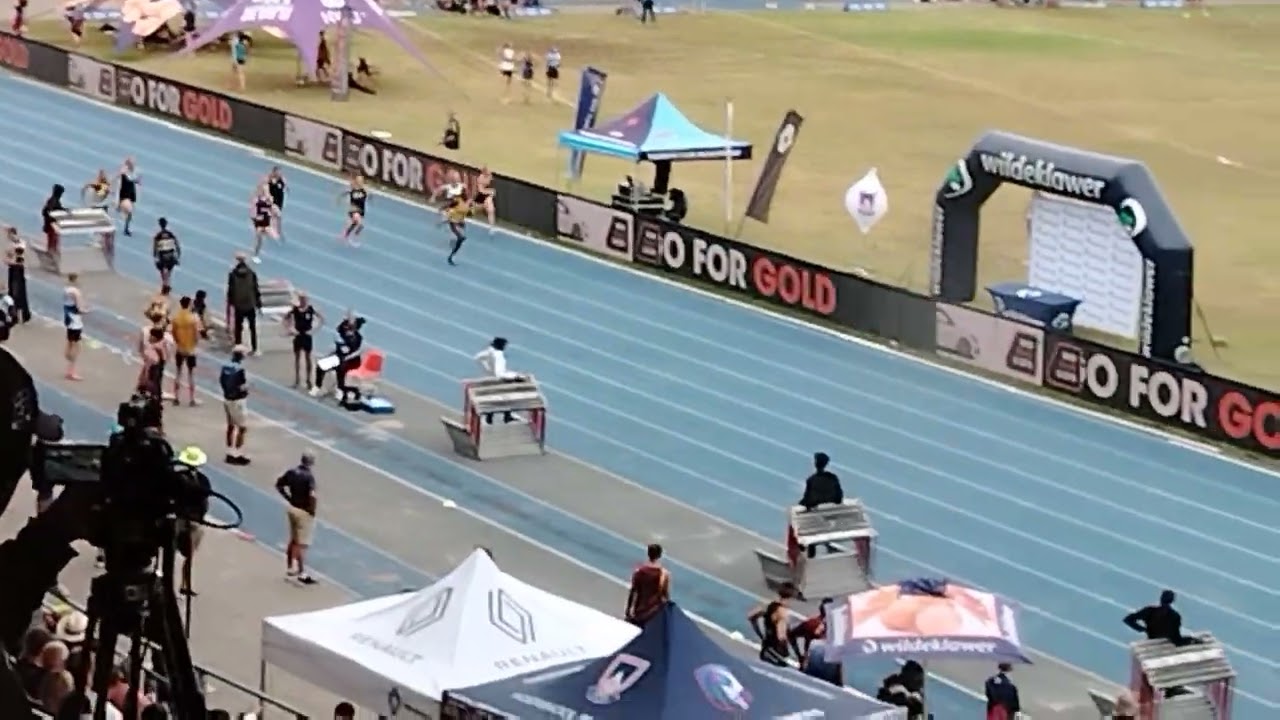 Palesa Monametsi van Monument wen die 100m vir dogters o 19 Groep 2, Super Interhoër 2026.